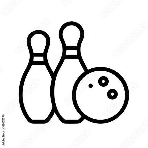 Icon of a bowling ball and pins representing the sport
