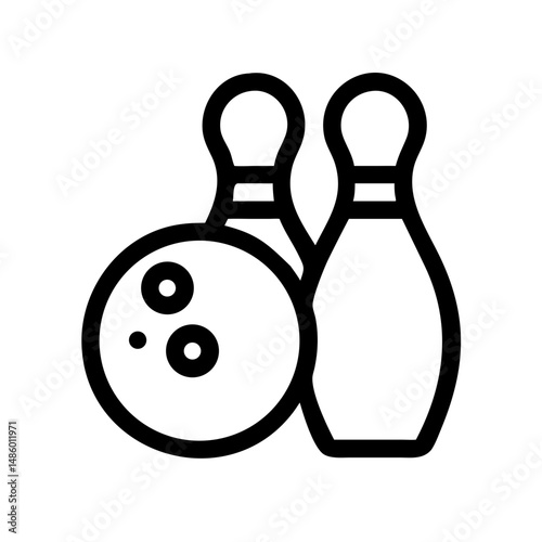 Icon of a bowling ball and pins representing the sport