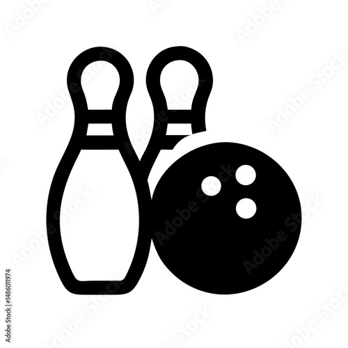 Icon of a bowling ball and pins representing the sport