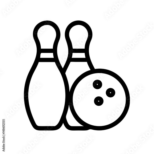 Icon of a bowling ball and pins representing the sport