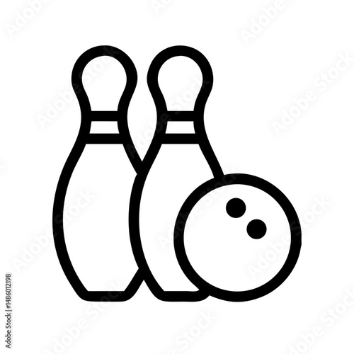 Icon of a bowling ball and pins representing the sport