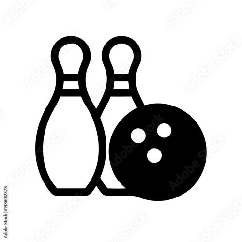 Icon of a bowling ball and pins representing the sport