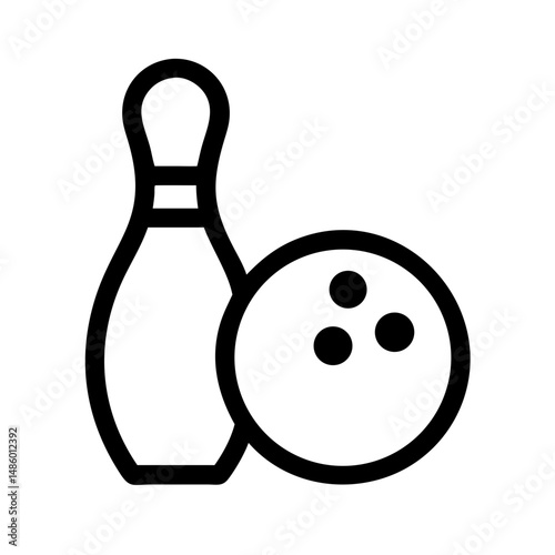 Icon of a bowling ball and pins representing the sport