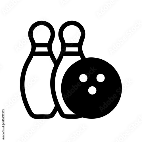 Icon of a bowling ball and pins representing the sport