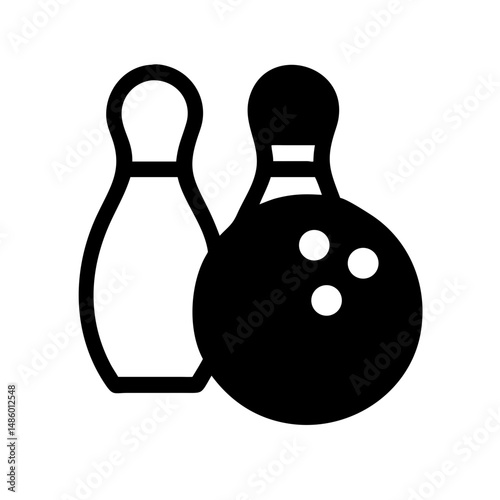 Icon of a bowling ball and pins representing the sport