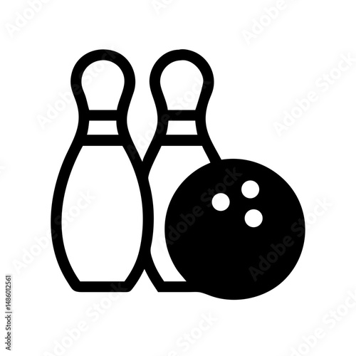 Icon of a bowling ball and pins representing the sport