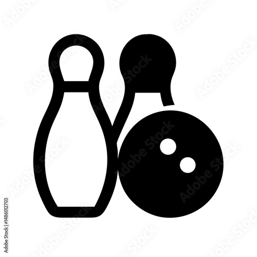 Icon of a bowling ball and pins representing the sport