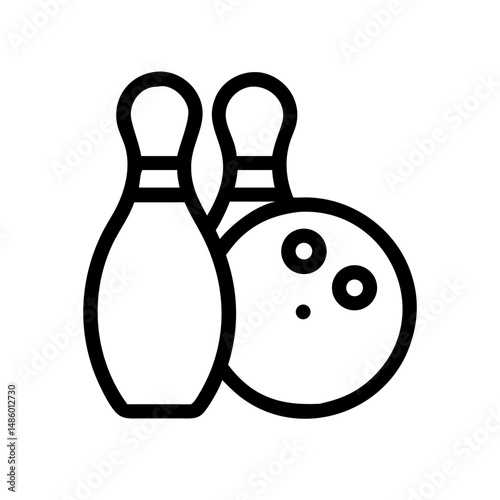 Icon of a bowling ball and pins representing the sport