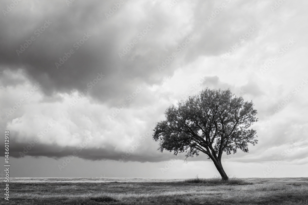 Obraz premium 015-047-065-u8969375333_A_tree_standing_resilient_after_a_storm._Emphasiz_b2ee0328-f831-4181-ac8d-cc318e23c18b_0
