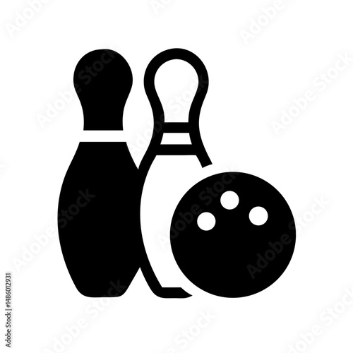 Icon of a bowling ball and pins representing the sport