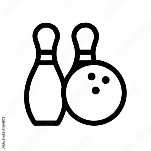 Icon of a bowling ball and pins representing the sport