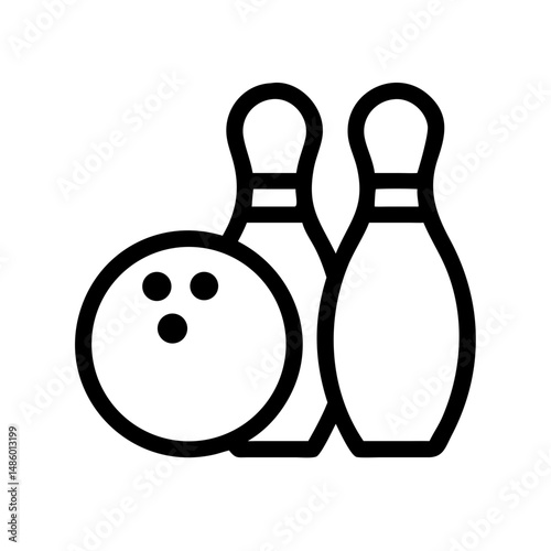 Icon of a bowling ball and pins representing the sport