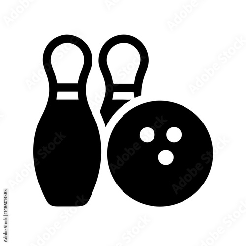 Icon of a bowling ball and pins representing the sport