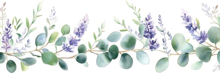 Delicate lavender and eucalyptus sprigs