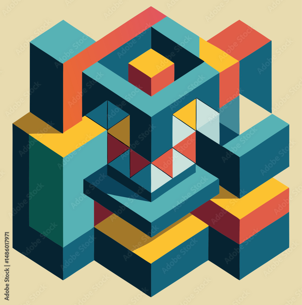 Fototapeta premium abstract 3d cubes