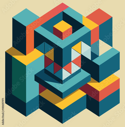 abstract 3d cubes