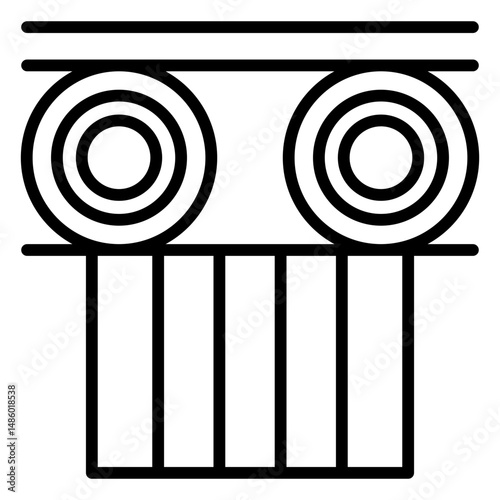 Column capital stroke school icon