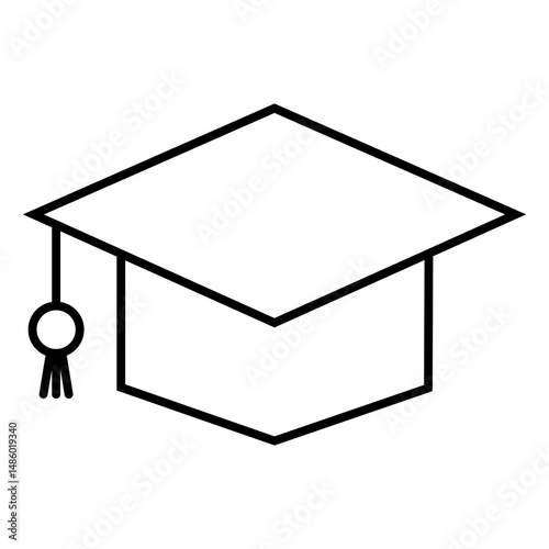 Square academic cap line