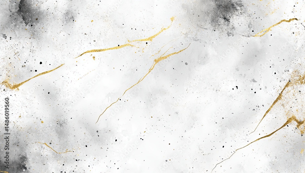 Obraz premium Abstract marble-like pattern with gold veins, grey and white