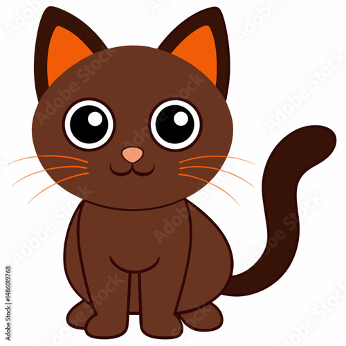  Funny Cat silhouette vector illustration on white background