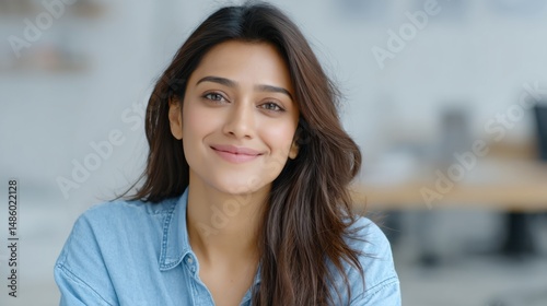Confident Young Woman Smiling in a Casual Setting