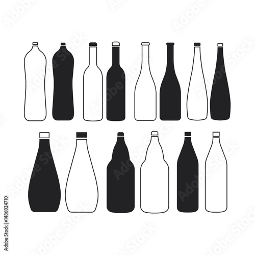 Bottle Icon Set Vector Design.