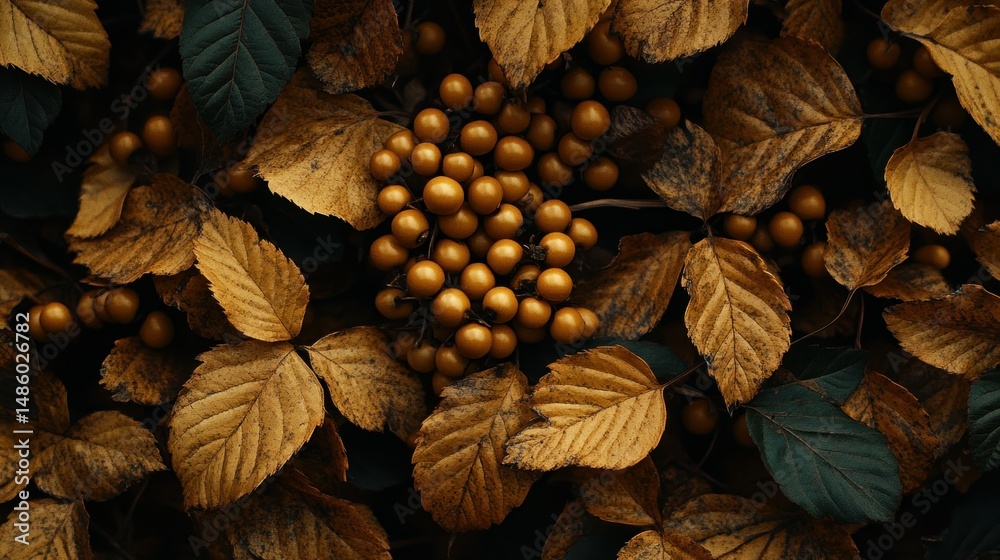 Fototapeta premium Autumnal berries and leaves