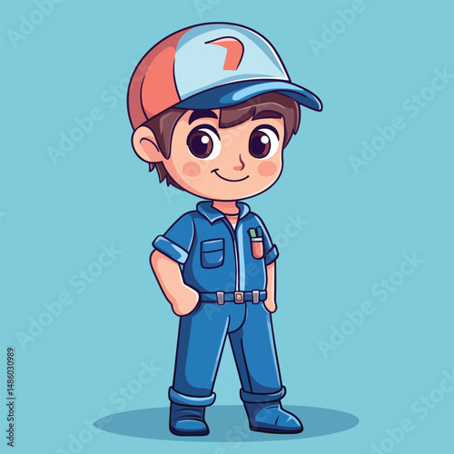 Electrical Technician boy mascot