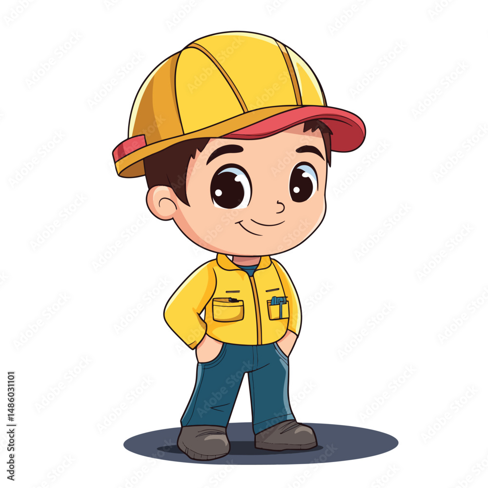 Electrical Technician boy mascot Electrical Technician boy mascot