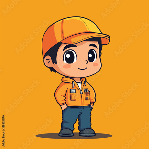 Electrical Technician boy mascot