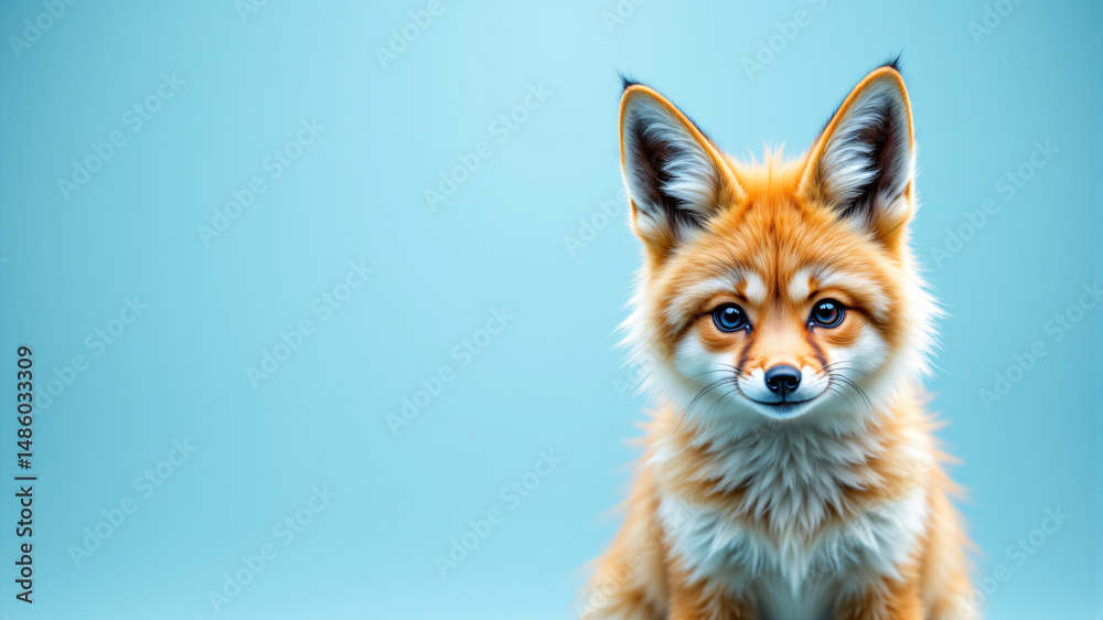 Fototapeta premium Adorable Fox Cub Captivates with Its Charm