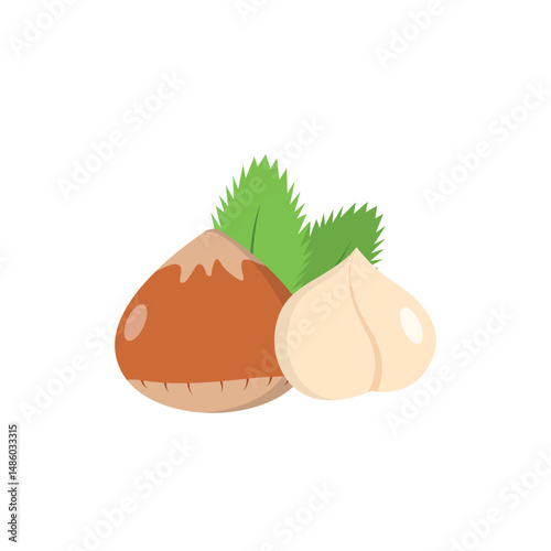 Hazelnut Icon Vector Design.