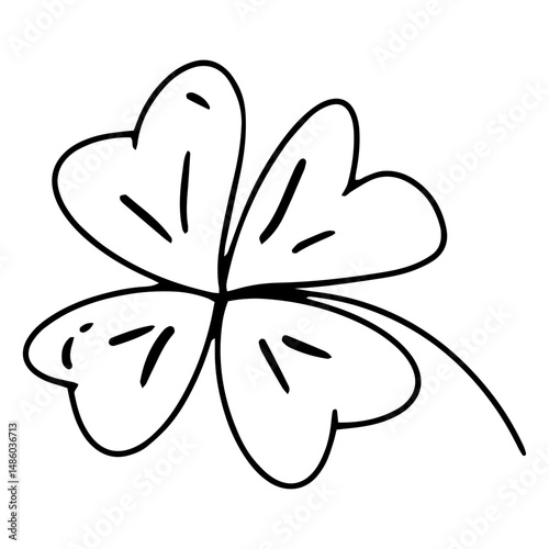 Lucky four leaf clover stroke
