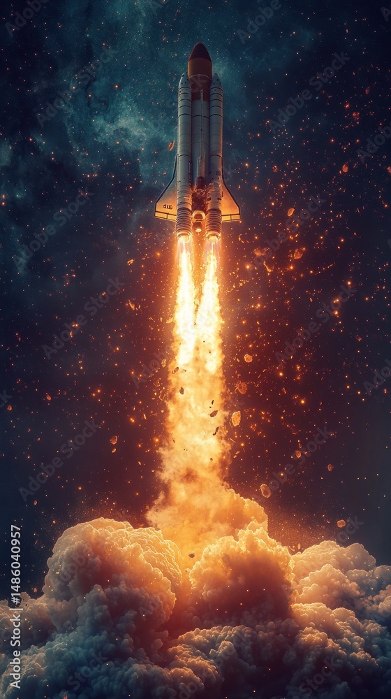Fototapeta premium Rocket launch into space
