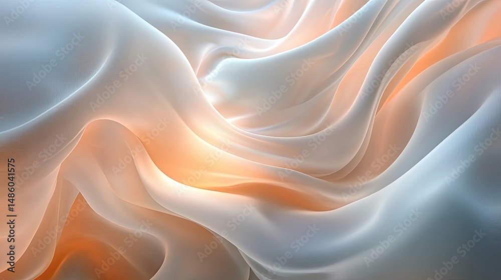 Obraz premium Abstract flowing fabric, soft waves, light and shadow.