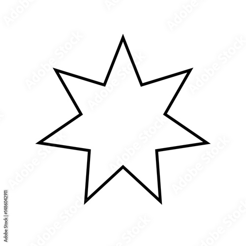 Star heptagram outline