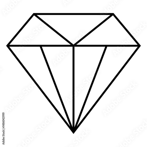 Precious diamond stroke icon