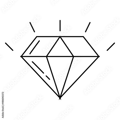 Diamond stone line icon