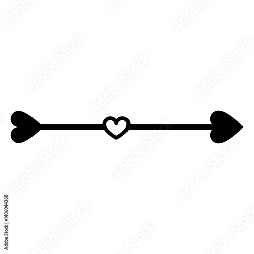 Black hearts loving arrow