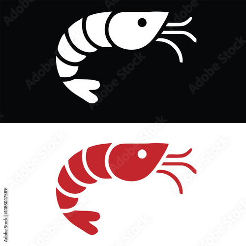 vector illustration of a shrimp