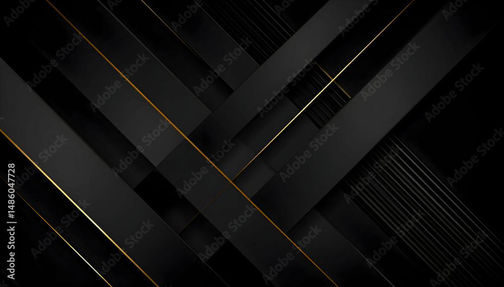 Fototapeta premium Abstract Black and Gold Geometric Pattern Background Modern Luxury Design