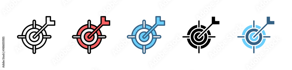 OKR icons with various styles and colors OKR icons with various styles and colors