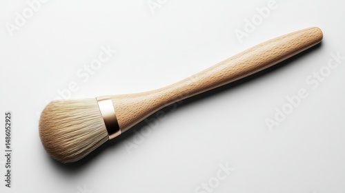Cosmetic brush, wooden handle photo