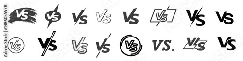 Set of versus logo letters. VS letters. Vector illustration.