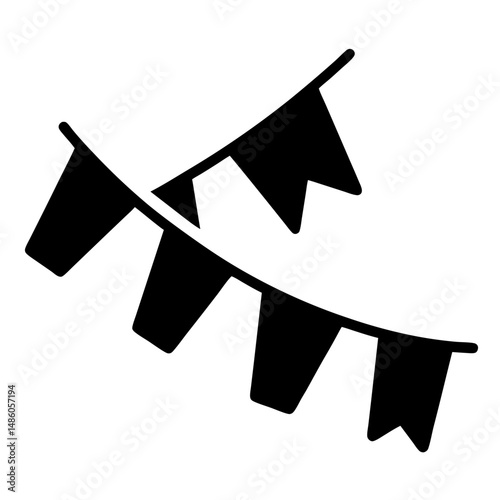 Festive Black Party Bunting Banner Decoration for Celebrations and Events