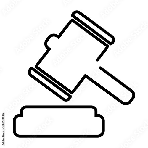 Yellow hammer judge line icon.svg