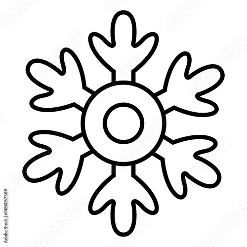 Snowflake stroke icon winter weather snow.svg