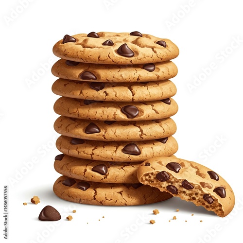 stack of chocolate chip cookies