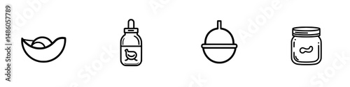 Vector illustration icons of natural ingredients showcasing creative uses in healthy cooking and food preparation