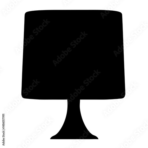 Silhouette of a stylish modern lamp with a pedestal base and shade